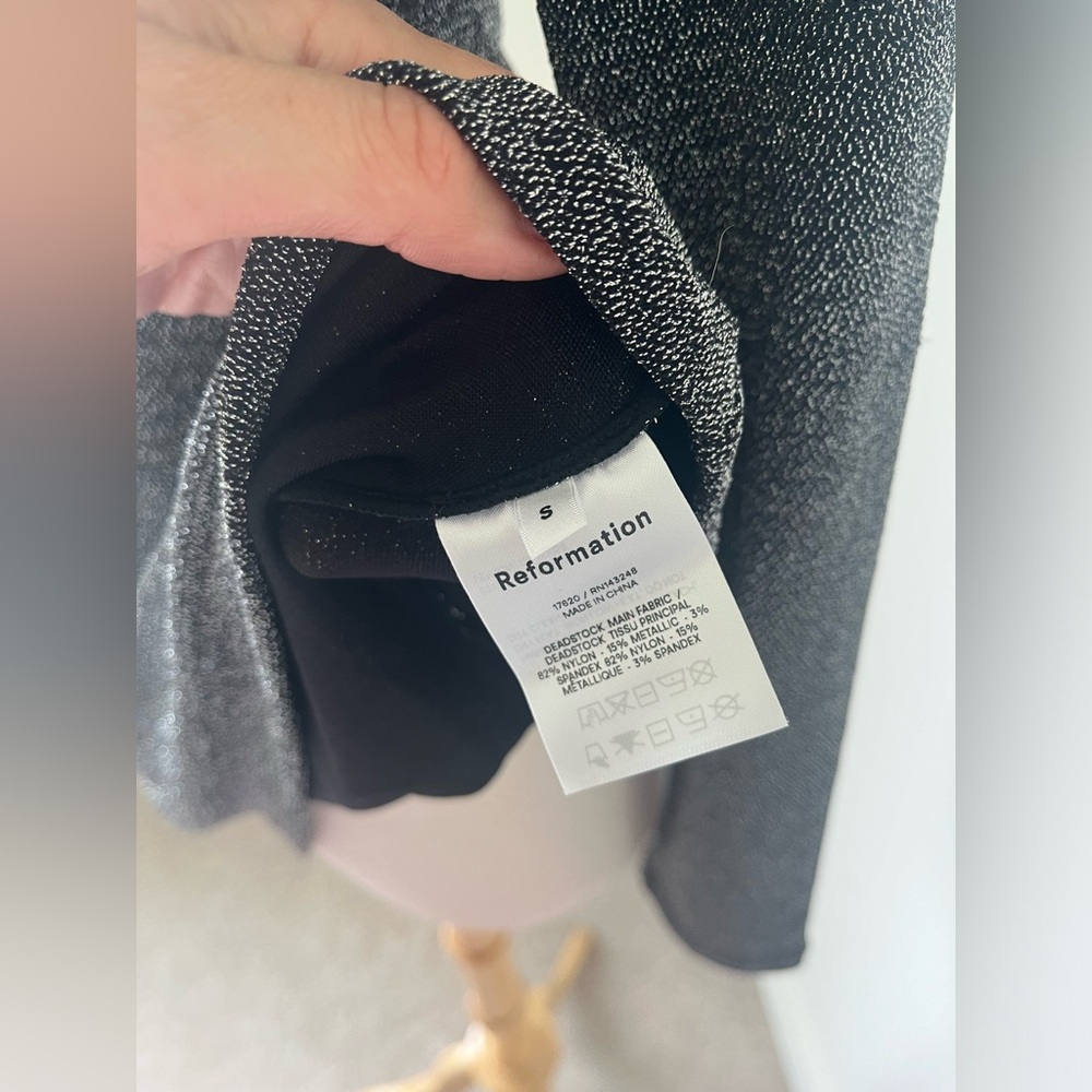 Reformation Gray Sparkly Riley Mini Dress - Picture 9 of 9